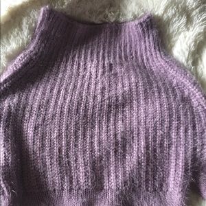 VICI Davina Fuzzy Lavender Off-Shoulder Sweater